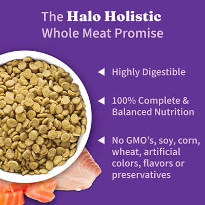 Product Halo Holistic Healthy Grains, Adult Dry Dog Food - Salmon & Whitefish Recipe, 21 lb