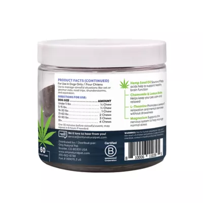 Product Only Natural Pet® Hemp Calming Support Soft Chews for Dogs - Stress & Anxiety Relief