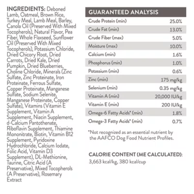 Product Simply Nourish® Original Adult Dry Dog Food - Lamb & Oatmeal