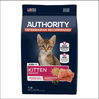 Product Authority® Everyday Health Indoor Kitten Cat Dry Food - Salmon & Rice, With-Grain