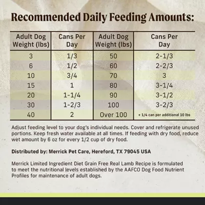Product Merrick® Limited Ingredient Diet® Adult Wet Dog Food - Grain Free, Lamb, 12.7 oz