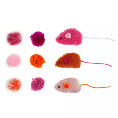Product Whisker City® Mice & Balls Cat Toys - 9 Pack (COLOR VARIES)