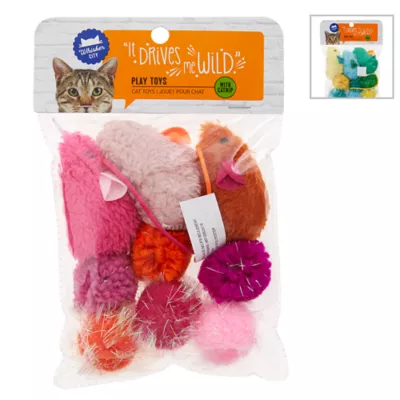 Product Whisker City® Mice & Balls Cat Toys - 9 Pack (COLOR VARIES)