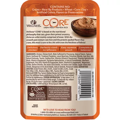 Product Wellness® CORE® Tiny Tasters Adult Cat Wet Food - Grain Free, Pate, Single Serve, 1.75 Oz