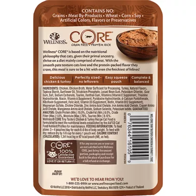 Product Wellness® CORE® Tiny Tasters Adult Cat Wet Food - Grain Free, Pate, Single Serve, 1.75 Oz