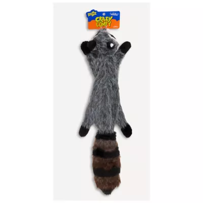 Product Joyhound® Crazy Comfy Realistic Raccoon Flattie Dog Toy - Crinkle, Squeaker