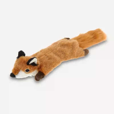 Product Joyhound® Crazy Comfy Realistic Fox Flattie Dog Toy - Crinkle, Squeaker