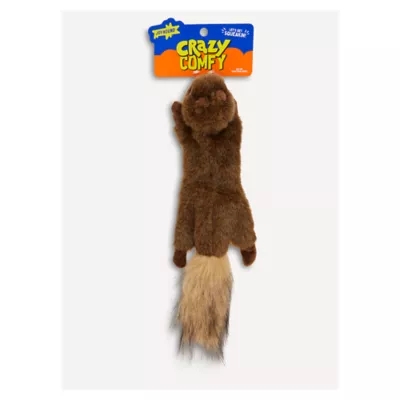 Product Joyhound® Crazy Comfy Realistic Squirrel Flattie Dog Toy - Crinkle, Squeaker