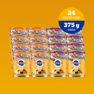 Product Pedigree Chopped Adult Wet Dog Food - Chicken & Filet Mignon Variety Pack, 24 x 375 g