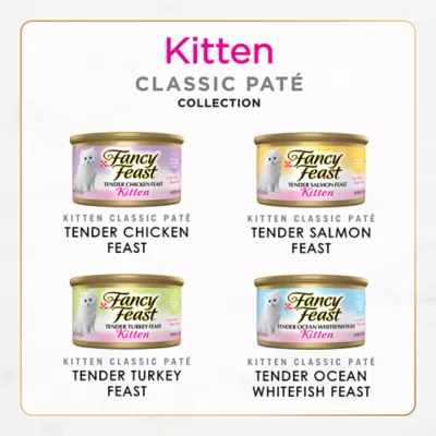 Product Fancy Feast® Kitten Classic Pate Wet Cat Food - Variety Pack, 3 Oz, 24 Count, Real Milk