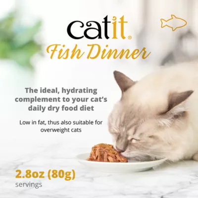 Product Catit® Fish Dinner Adult Cat Food with Crab Flavor and Pumpkin in Gravy, Low Fat