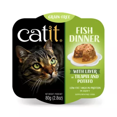 Product Catit® Fish Dinner Adult Cat Food with Tilapia and Potato in Gravy, Low Fat