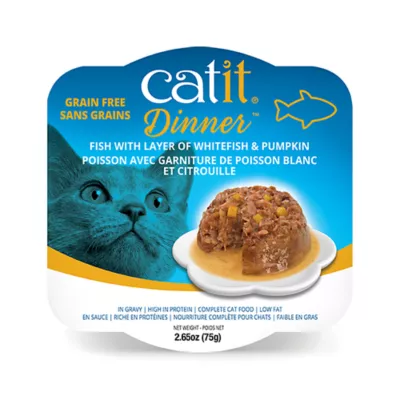 Product Catit Dinner Wet Cat Food - Fish  with Layer of Whitefish & Pumpkin, 75g (2.65oz)