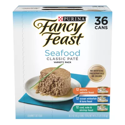 Product Fancy Feast®  All Life Stages Cat Wet Food - Classic Pate, Seafood, Variety Pack, 3 OZ