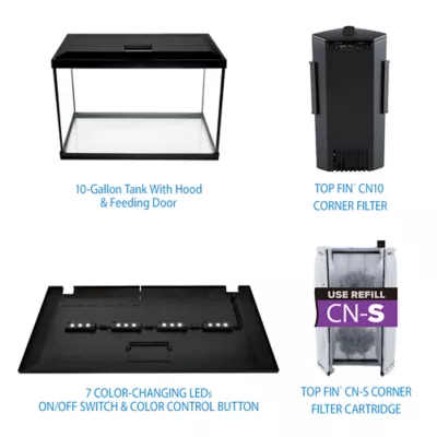 Product Top Fin® Colorflow™ Aquarium Starter Kit with 7 Color-Changing LEDs