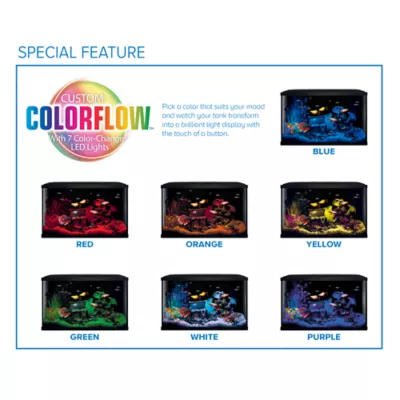 Product Top Fin® Colorflow™ Aquarium Starter Kit with 7 Color-Changing LEDs