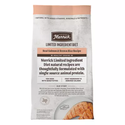 Product Merrick Dry Dog Food Limited Ingredient Diet, Healthy Grains - Salmon and Brown Rice, 22 lb