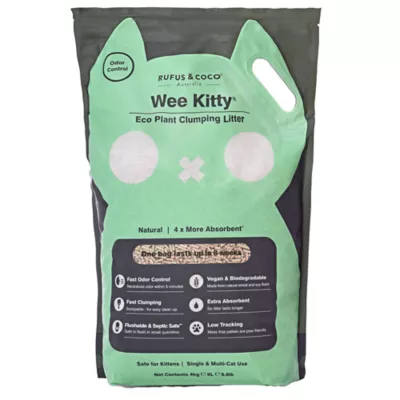Product Rufus & Coco® Wee Kitty® Clumping Multi-Cat Eco Plant Cat Litter - Low Tracking, Natural