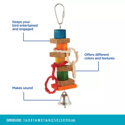 Product All Living Things® Rainbow Cork Stacks Bird Toy