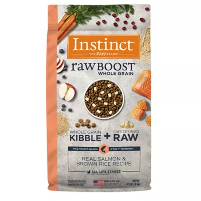 Product Instinct® RawBoost® Whole Grain Kibble + Freeze-Dried Raw All Life Stage Dry Dog Food - Salmon