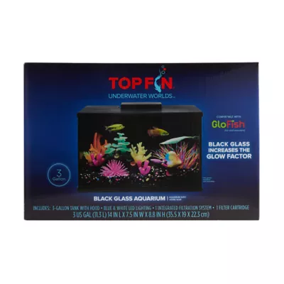 Product Top Fin® LED Black Glass Aquarium