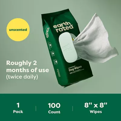 Product Earth Rated Unscented Dog Wipes, 100 Count