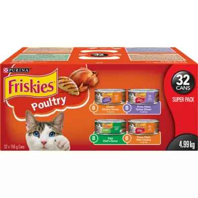 Product Friskies Wet Cat Food - Poultry Variety Pack, 156 g x 32