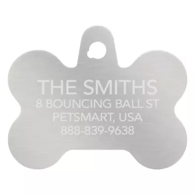 Product TagWorks® Silver Bone Personalized Pet ID Tag