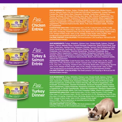 Product Wellness® Complete Health Wet Adult Cat Food - Chicken & Turkey Lovers, Pate, Variety Pack