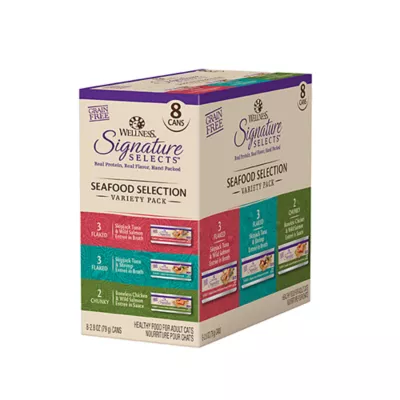 Product Wellness® Signature Selects Adult Cat Wet Food - Seafood Selections, Variety Pack, 8 CT, 22.4 OZ