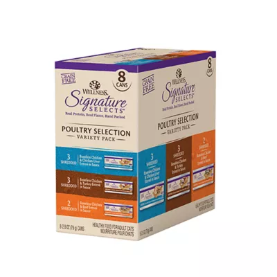 Product Wellness® Signature Selects Adult Cat Wet Food - Poultry Selections, Variety Pack, 8 CT, 22.4 OZ