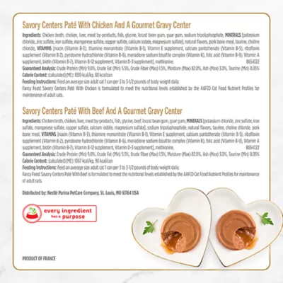 Product Fancy Feast® Savory Centers Adult Cat Wet Food - Pate & Gravy, Variety Pack, 3 Oz, 12 Count