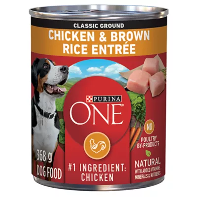 Product Purina ONE Classic Wet Dog Food - Ground Chicken & Brown Rice Entrée, 368 g