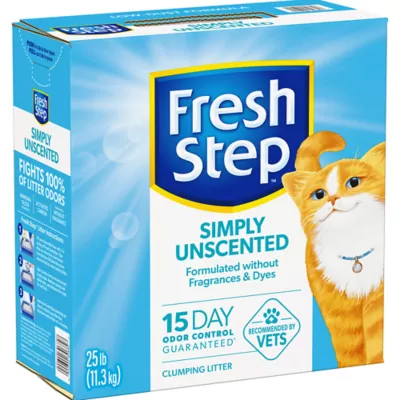 Product Fresh Step Simply Unscented Clumping Cat Litter, Box, 25 LB