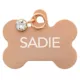 Product TagWorks® Rose Gold Bone with Crystal Charm Personalized Pet ID Tag