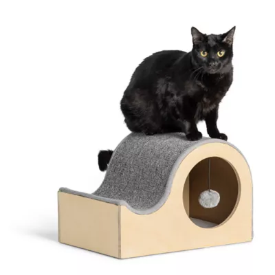 Product Whisker City® Modern Curvy Cat Scratcher with Toy