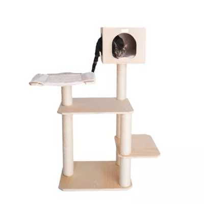 Product Armarkat 50-in Premium Scots Pine Real Wood Condo & Cat Tree, Tan