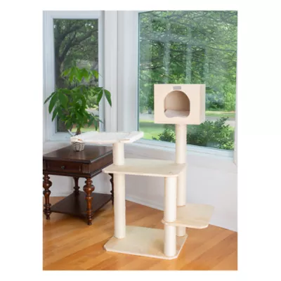 Product Armarkat 50-in Premium Scots Pine Real Wood Condo & Cat Tree, Tan