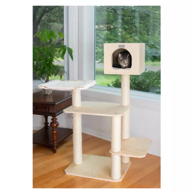 Product Armarkat 50-in Premium Scots Pine Real Wood Condo & Cat Tree, Tan