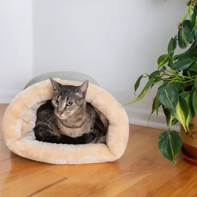 Product Armarkat Sage Green Faux Suede Warm Sleeping Cave Cat Bed