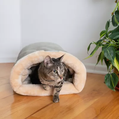 Product Armarkat Sage Green Faux Suede Warm Sleeping Cave Cat Bed