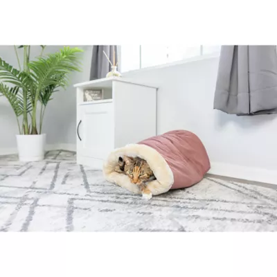 Product Armarkat Mocha Faux Suede Warm Sleeping Cave Cat Bed