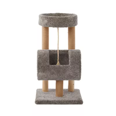 Product Whisker City® 37-in Faux Fur Cylinder Posh Pad Cat Tree (COLOR VARIES)