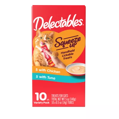 Product Hartz Delectables Lickable Treats™ Squeeze Up Cat Treats - Variety Pack, 10ct