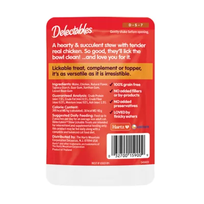 Product Hartz Delectables Lickable Treats™ Stew Cat Treat Chicken, 1.4oz