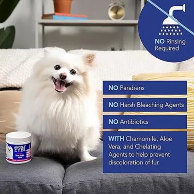 Product Angels' Eyes Gentle Tear Stain Wipes for Dogs - Presoaked Textured Wipes - 100 ct