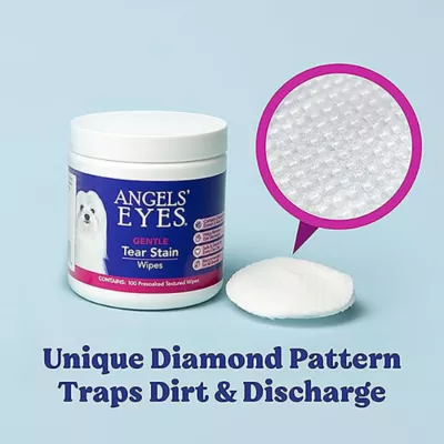 Product Angels' Eyes Gentle Tear Stain Wipes for Dogs - Presoaked Textured Wipes - 100 ct