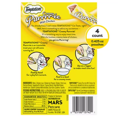 Product Temptations™ Creamy Purée Lickable Adult Cat Treats - Chicken
