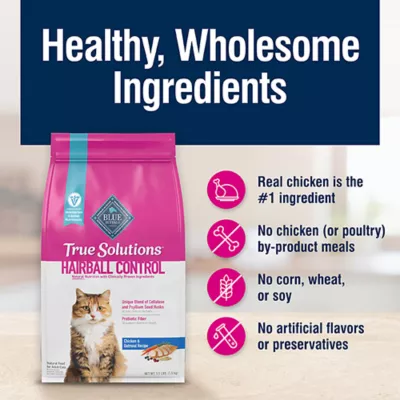 Product Blue Buffalo True Solutions Hairball Control Adult Dry Cat Food - Natural, Chicken