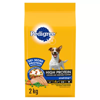 Product Pedigree High Protein Small Dog+ Dry Food For Adult Dogs - Chicken & Vegetable Flavour With Calcium